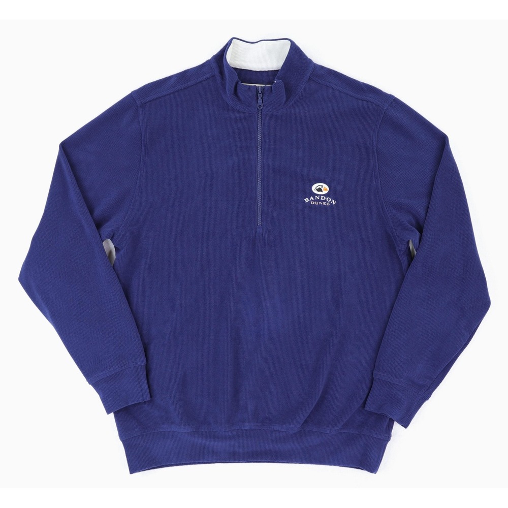 Bandon Dunes Golf Resort Donald Ross Mens Small 1/4 Zip Pullover Fleece‎ Blue